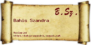 Bahis Szandra névjegykártya